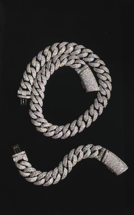 20MM VVS Mosaic Cuban Bundle (Chain + Bracelet Set)