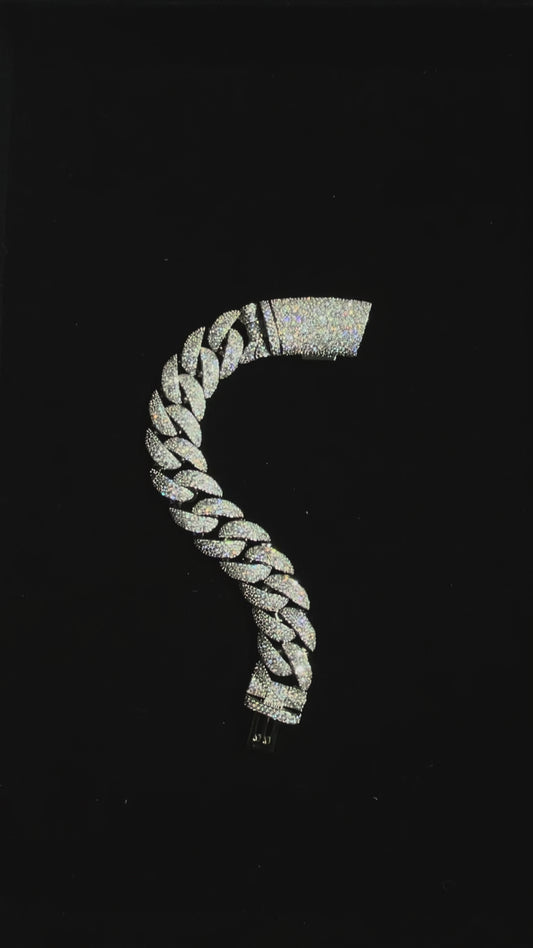 20MM VVS Mosaic Handset Cuban Link Bracelet